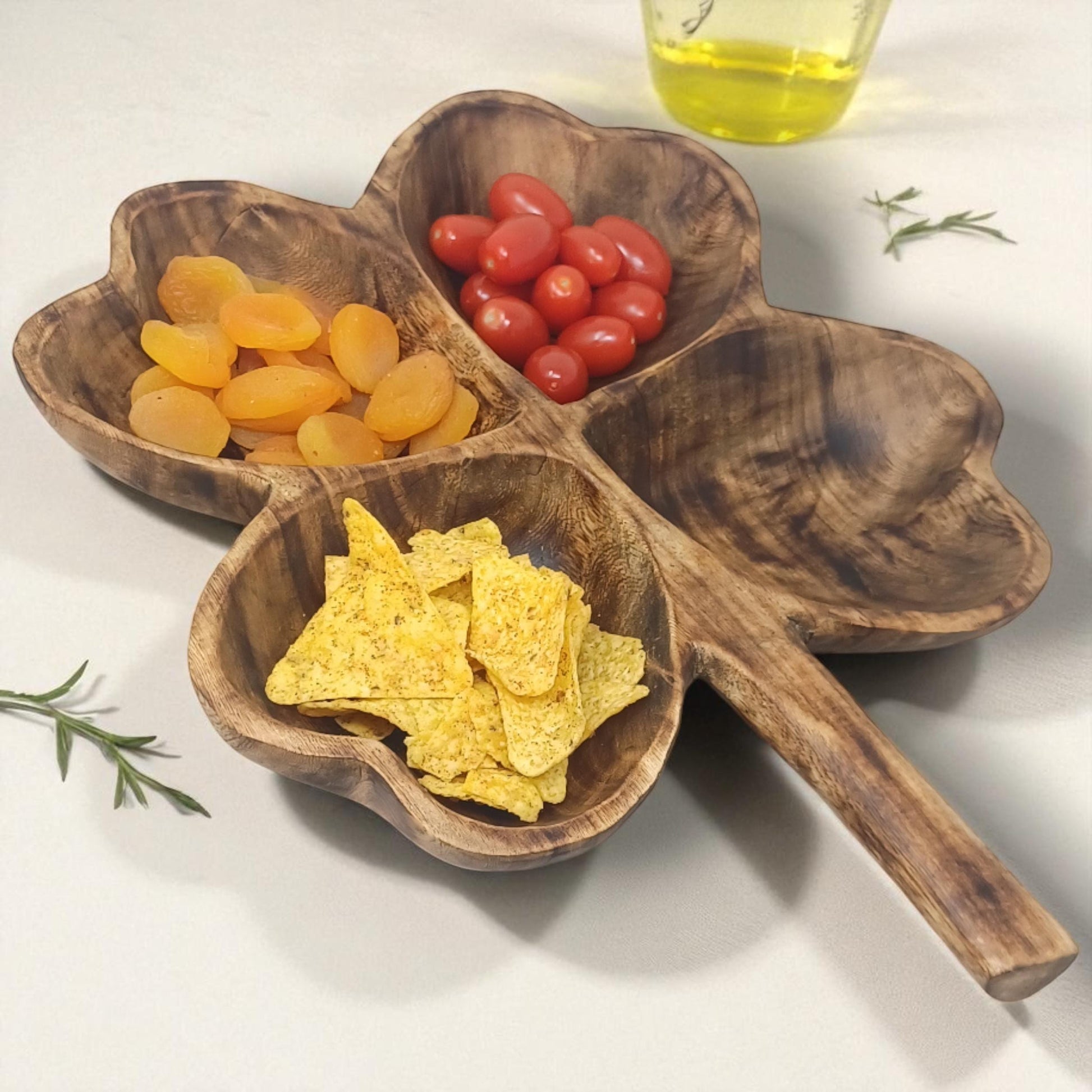Olivewood Charcuterie Board: Tulip Shaped, Rustic Snack Tray
