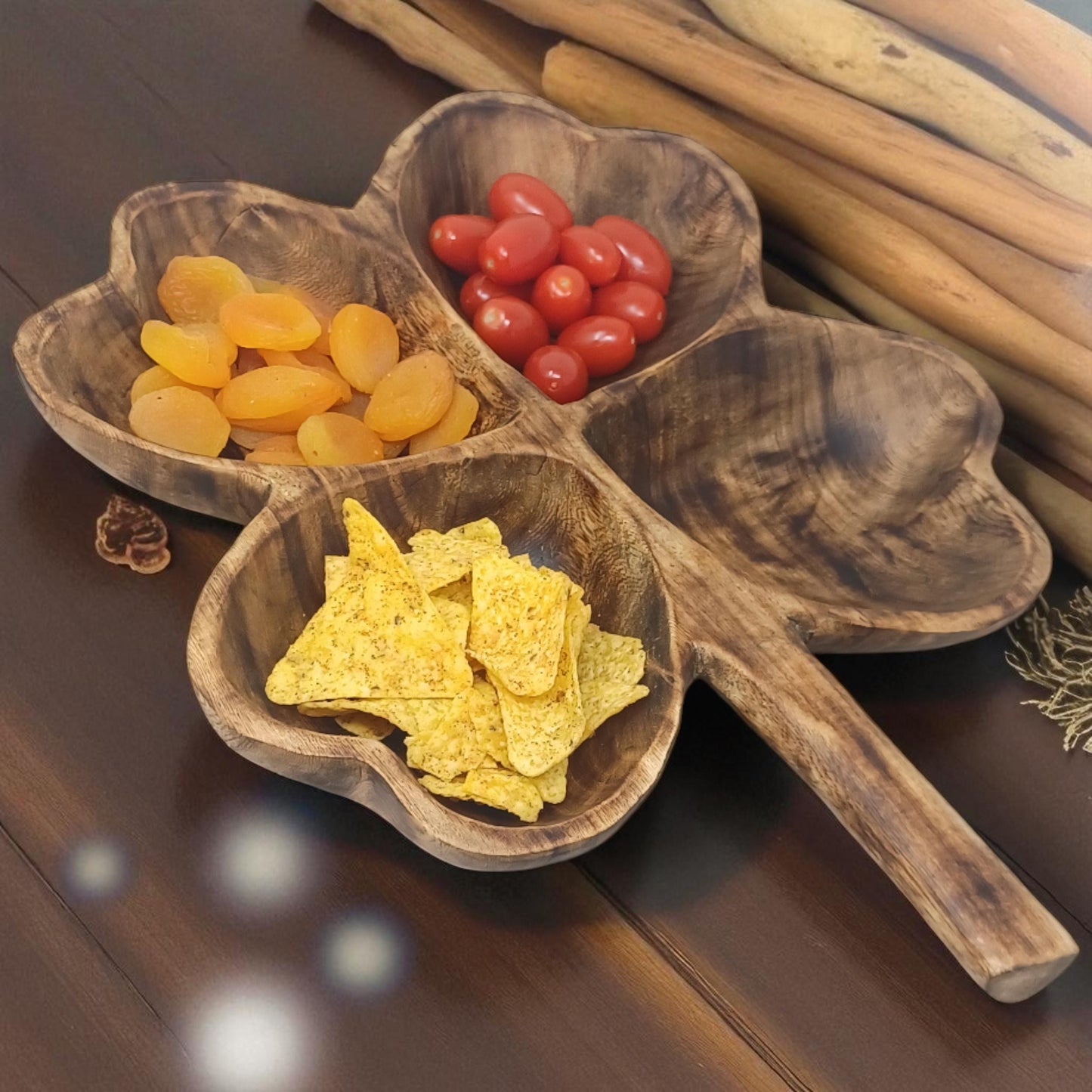 Olivewood Charcuterie Board: Tulip Shaped, Rustic Snack Tray