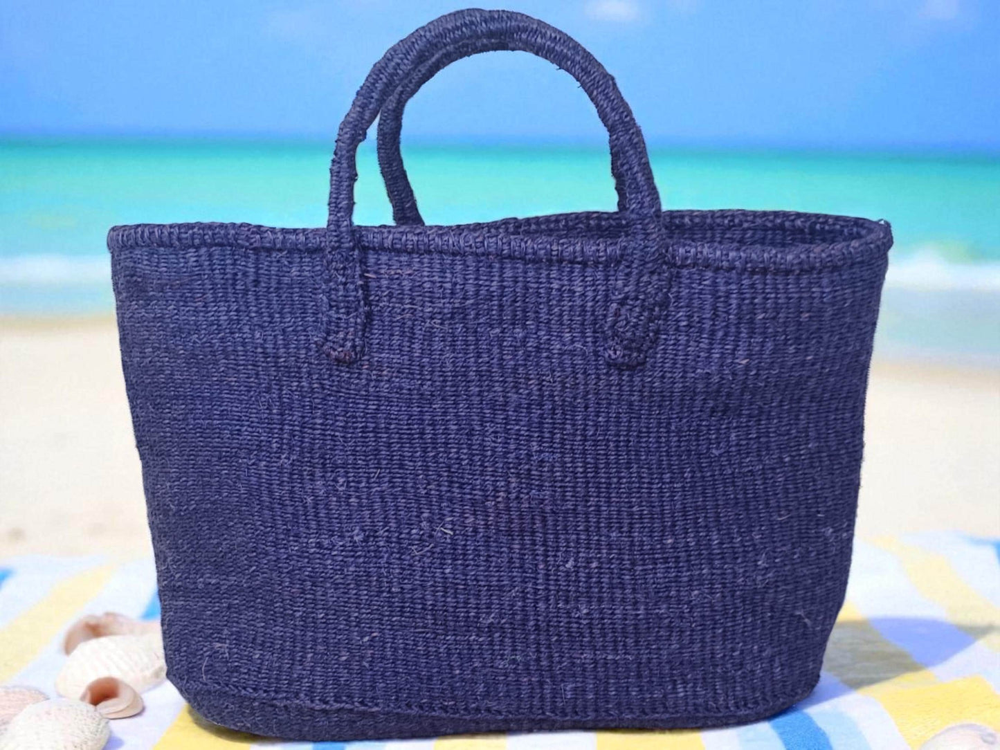 Handmade Sisal Tote Bag: Kenyan Woven Market Basket
