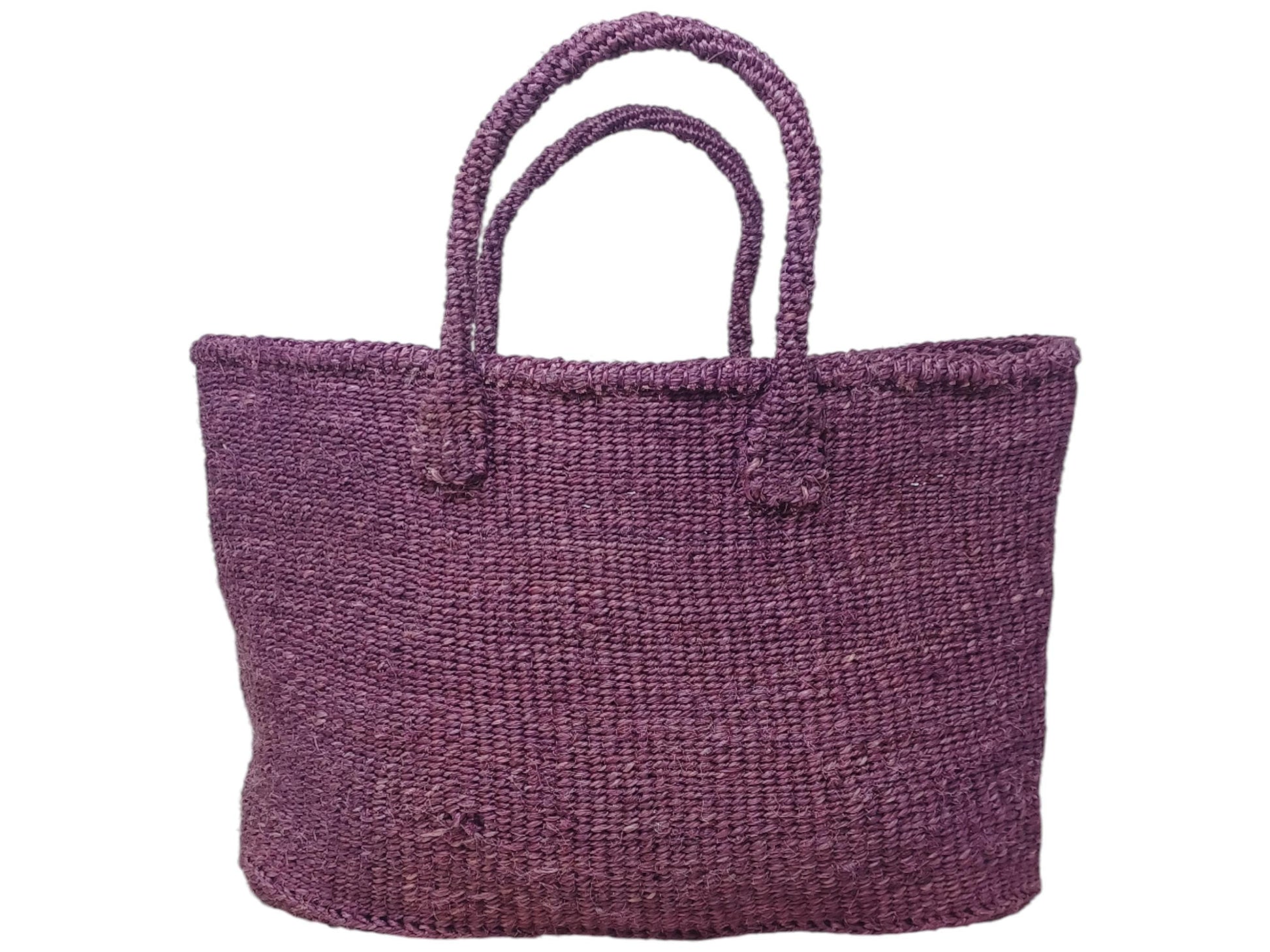 Handmade Sisal Tote Bag: Colorful Woven Market Basket