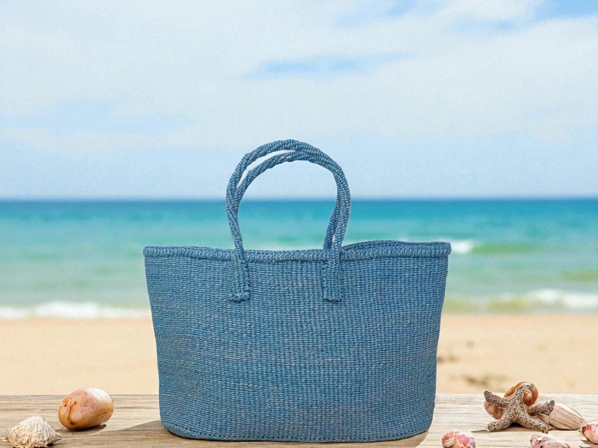 Handmade Sisal Tote Bag: Kenyan Woven Market Basket