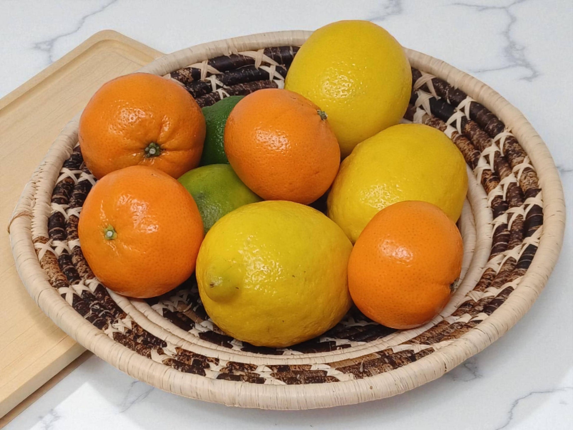 Handmade Woven Fruit Bowl | 10" African Sisal Basket | Eco Friendly Decorative Bowl | Rustic Boho Wall Art | Ethical Kitchen Decor