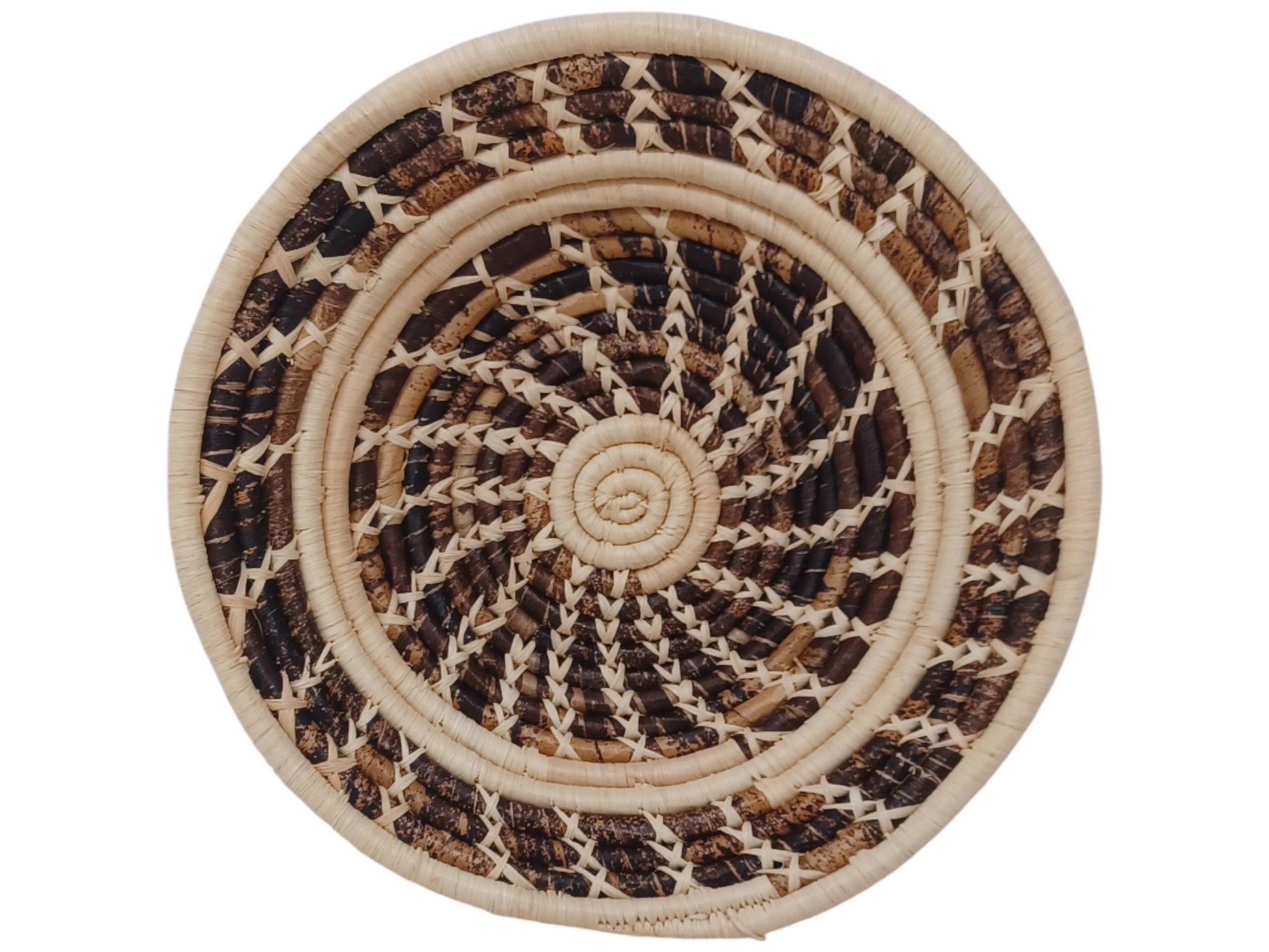 Handmade Woven Fruit Bowl | 10" African Sisal Basket | Eco Friendly Decorative Bowl | Rustic Boho Wall Art | Ethical Kitchen Decor