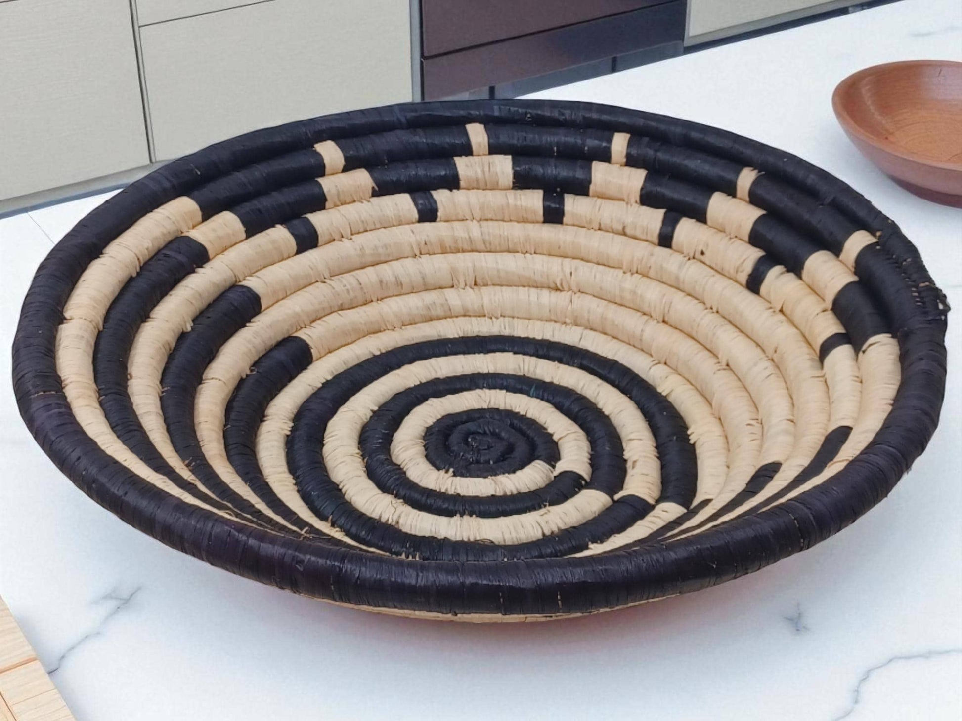 Woven 10” Sisal Bowl | Sustainable African Basket | Handmade Kitchen & Wall Décor
