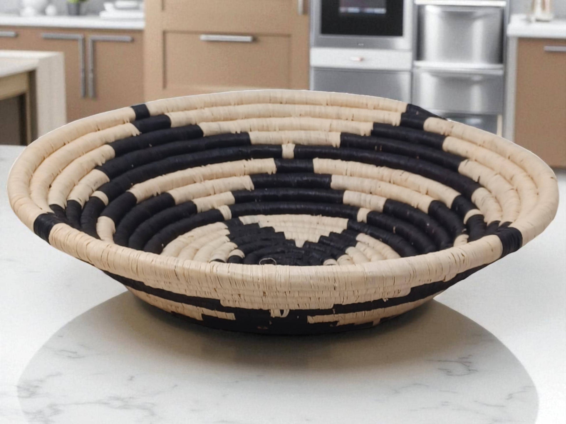 Handwoven 10” Fruit Bowl | African Sisal Basket | Eco-Friendly Decorative Basket