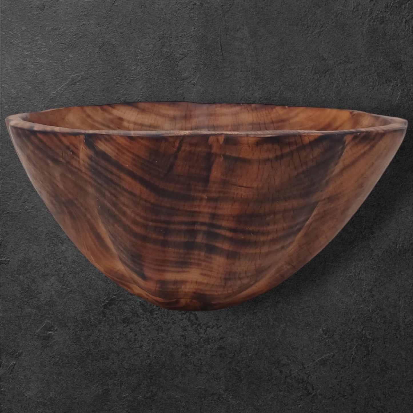 Large Round Wooden Salad Bowl | Rustic Fruit Bowl | Handcrafted Natural Wood Serving Bowl | Sustainable Kitchen Décor Gift