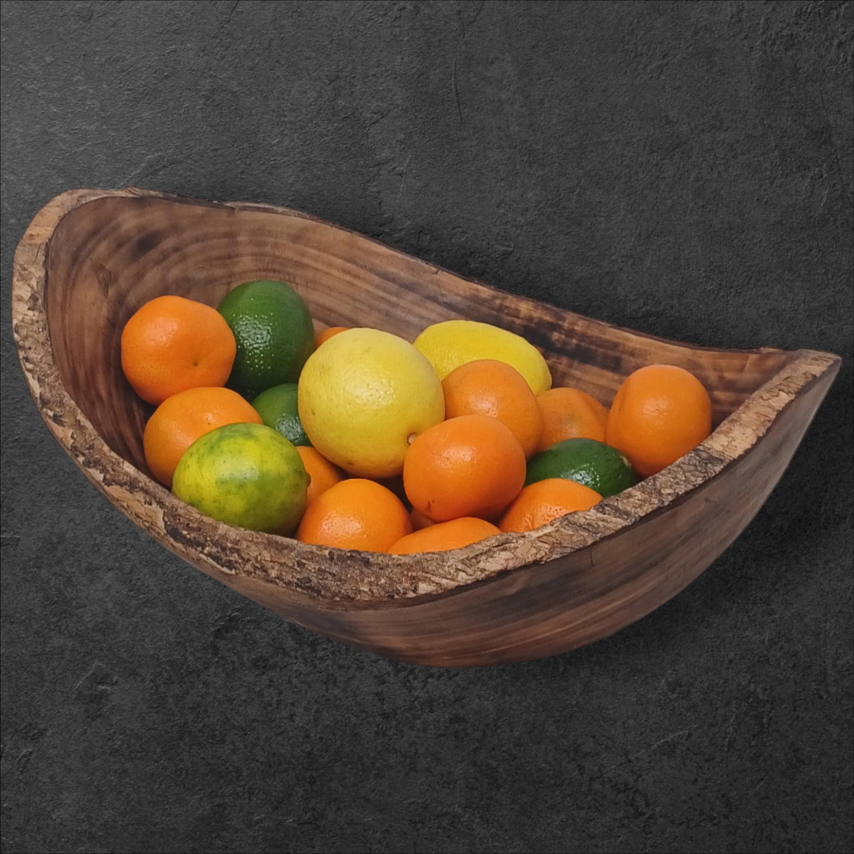 Rustic Edge Wooden Salad Bowl | Large Round Fruit Bowl | Handcrafted Natural Wood Décor | Holiday Gift for Mom