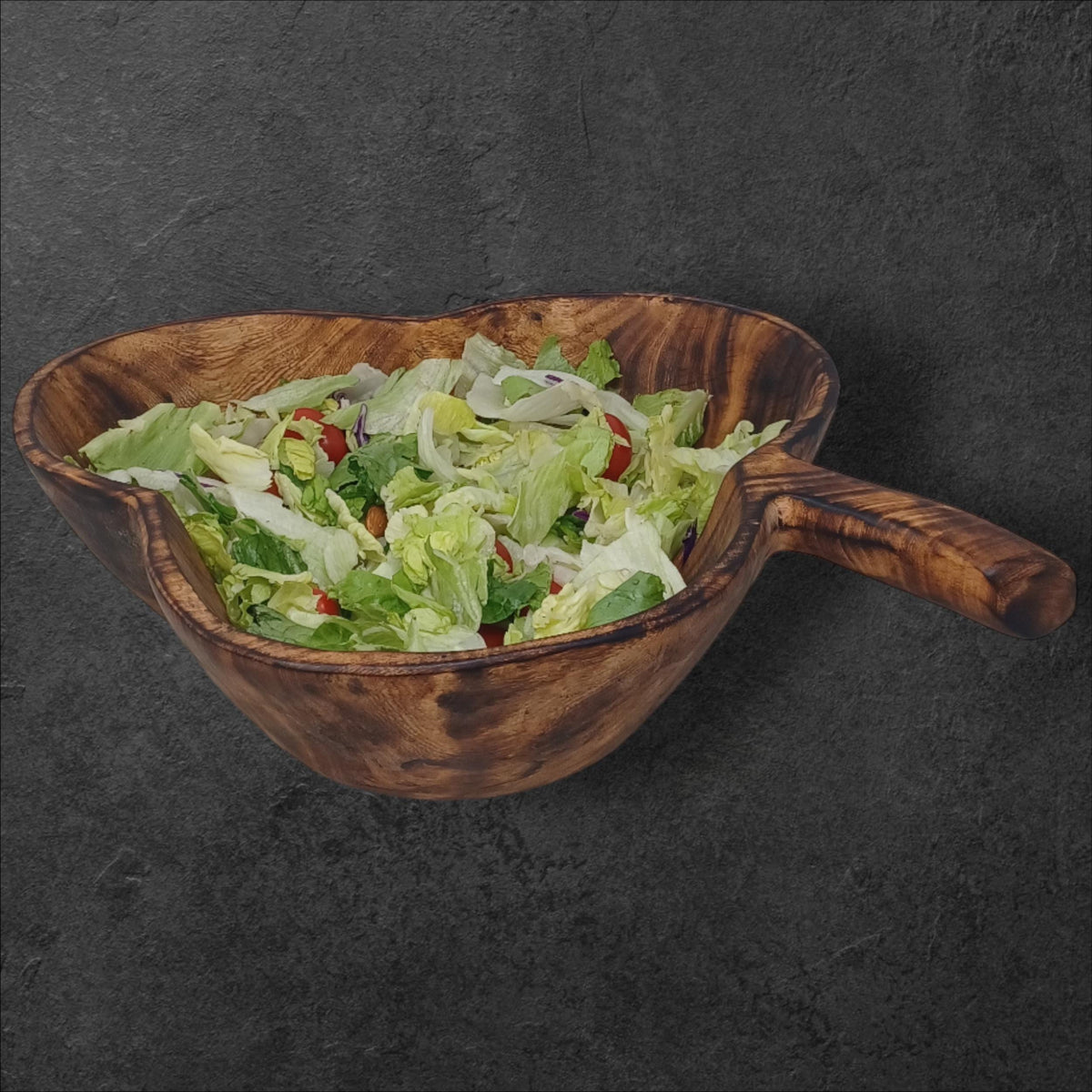Leaf-Shaped Wooden Salad Bowl | Hand-Carved Natural Fruit Bowl | Rustic Wood Kitchen Décor Gift