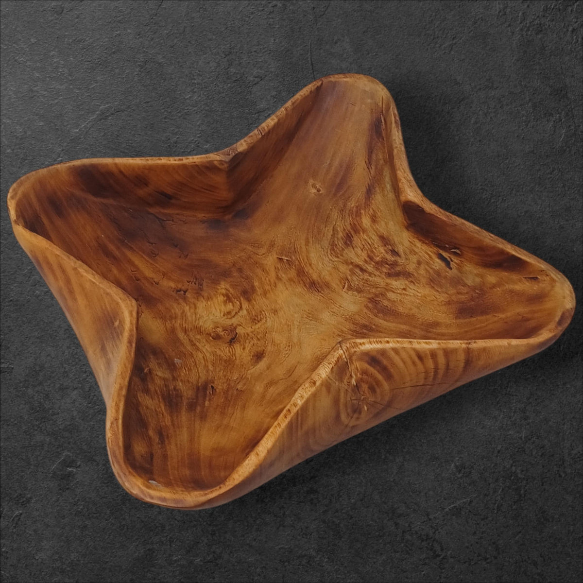 Star-Shaped Wooden Salad Bowl | Hand-Carved Serving Bowl | Rustic Holiday Centerpiece | Large serving bowls