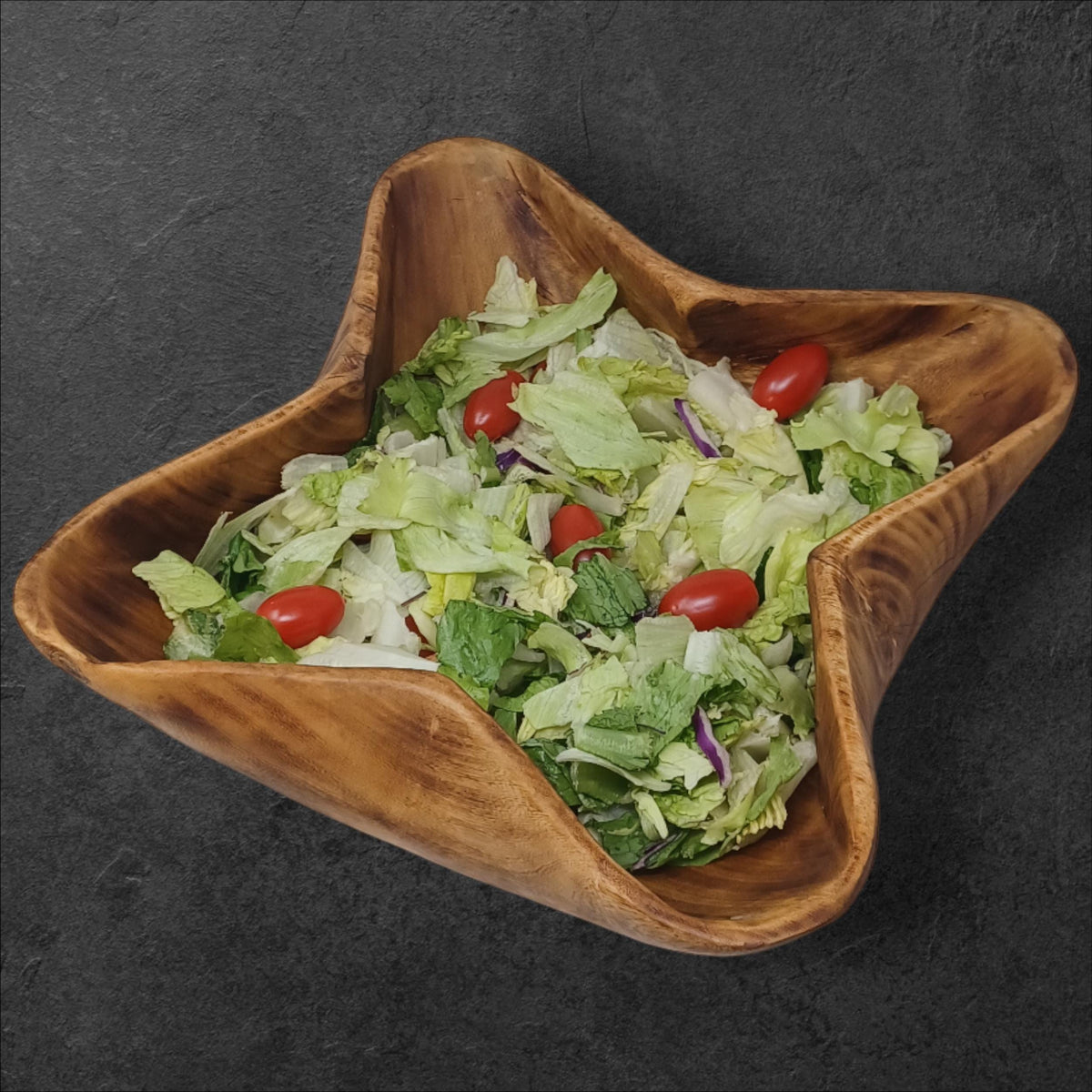 Star-Shaped Wooden Salad Bowl | Hand-Carved Serving Bowl | Rustic Holiday Centerpiece | Large serving bowls