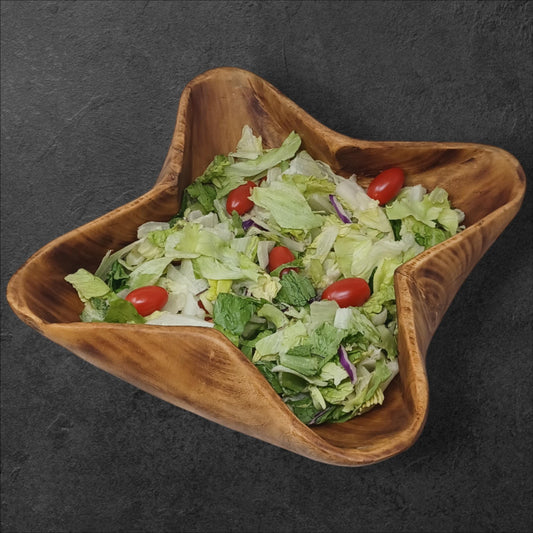 Star-Shaped Wooden Salad Bowl | Hand-Carved Serving Bowl | Rustic Holiday Centerpiece | Large serving bowls