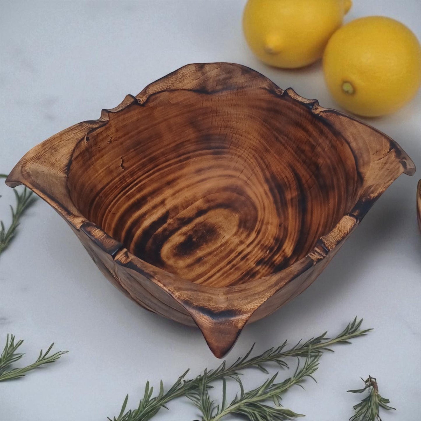 Wooden Square Salad Bowl | Rustic Serving Bowl | Large Handmade Wood Fruit Bowl | Holiday Gift for Mom