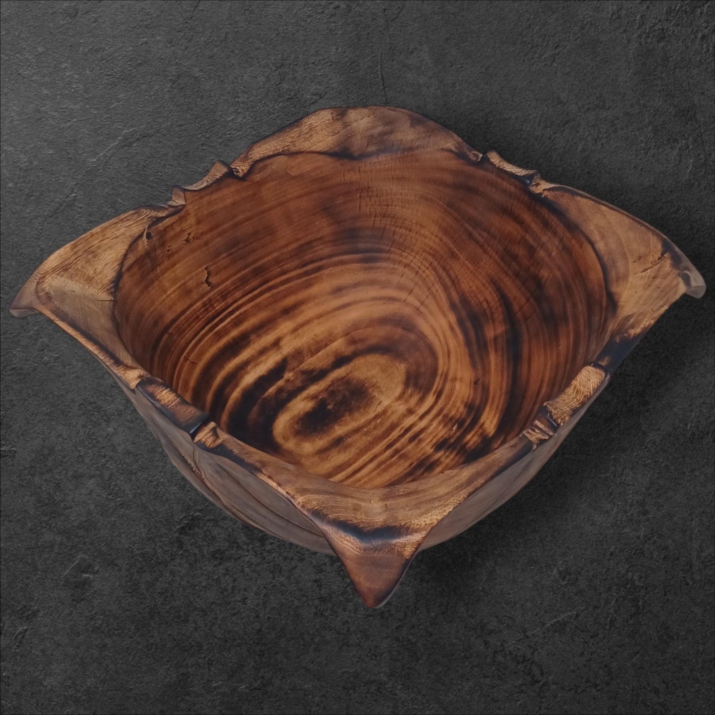 Wooden Square Salad Bowl | Rustic Serving Bowl | Large Handmade Wood Fruit Bowl | Holiday Gift for Mom