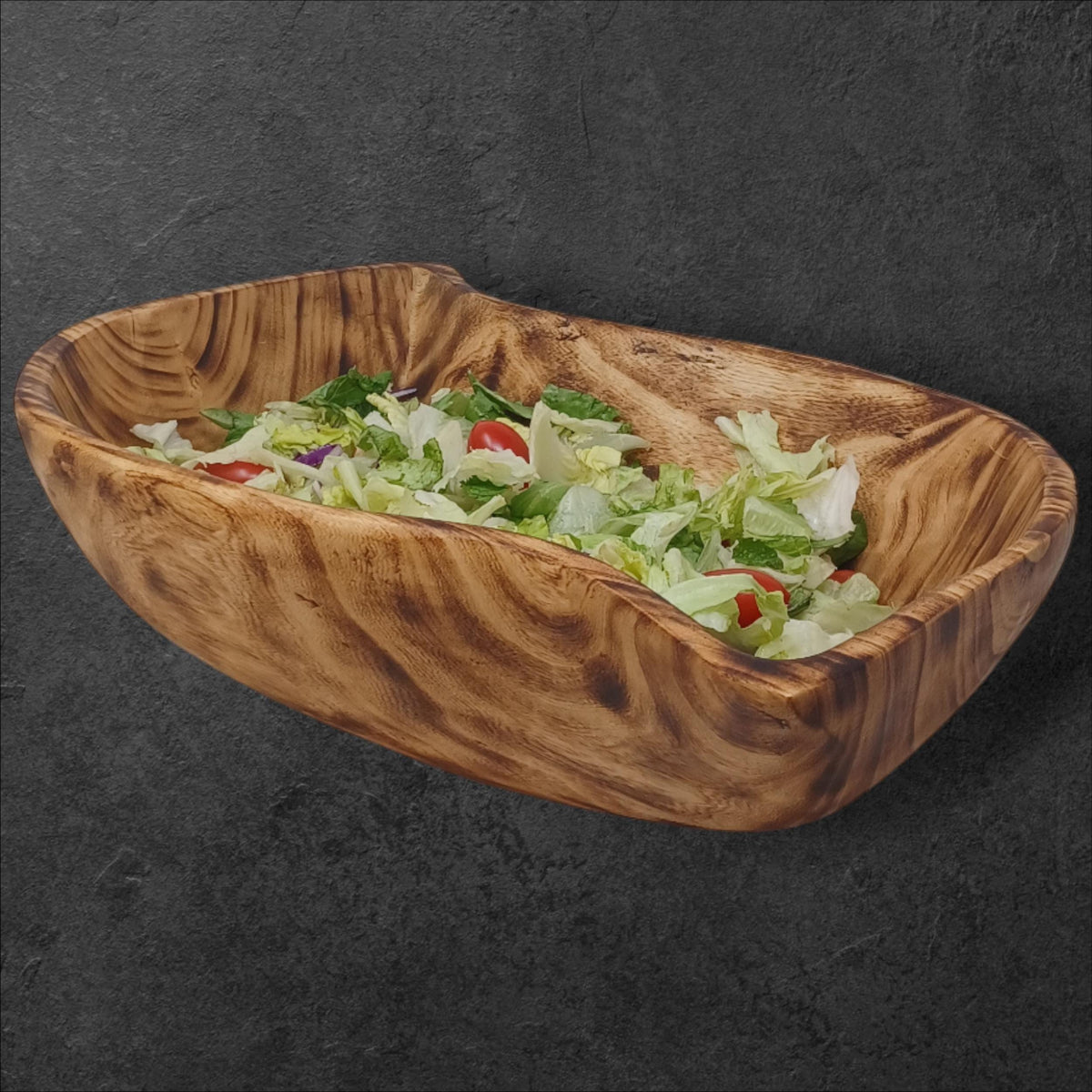 Leaf-Shaped Wooden Serving Bowl | Hand-Carved Natural Fruit Bowl | Rustic Kitchen Décor | Large Serving Bowls