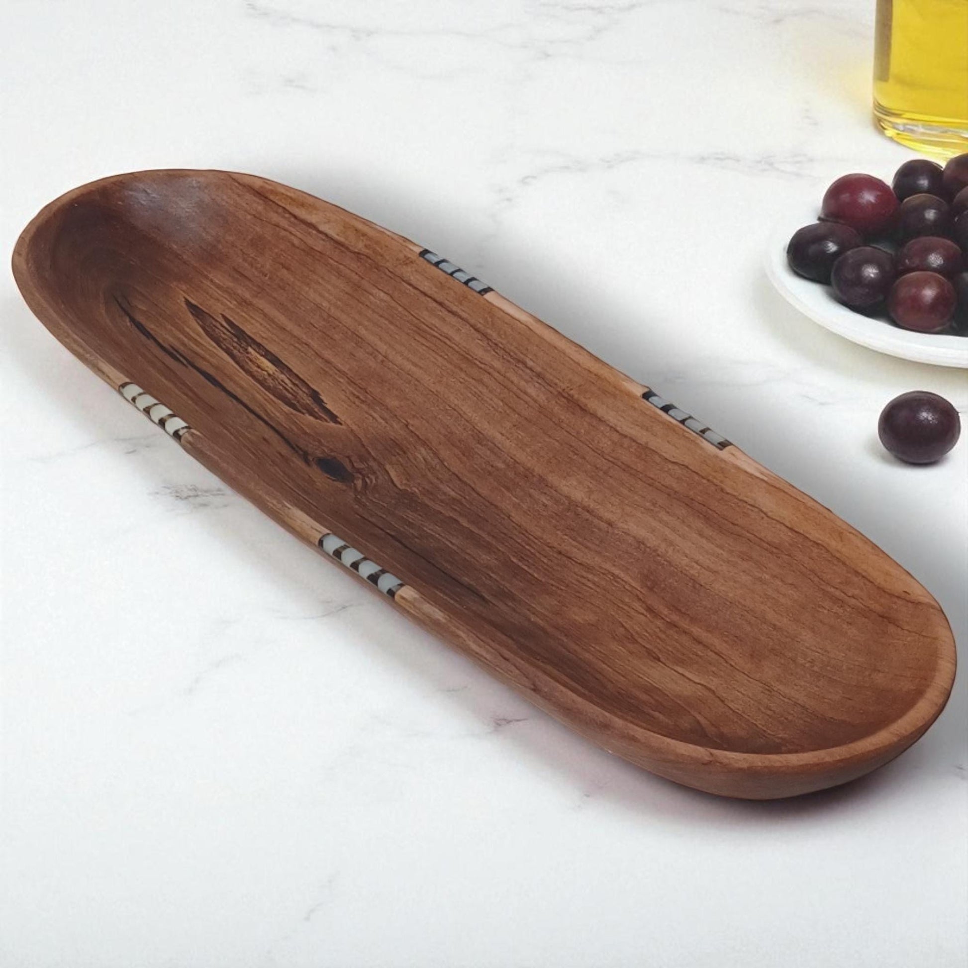 Handmade Olivewood Serving Tray: Rustic Kitchen Bread & Snack Dish