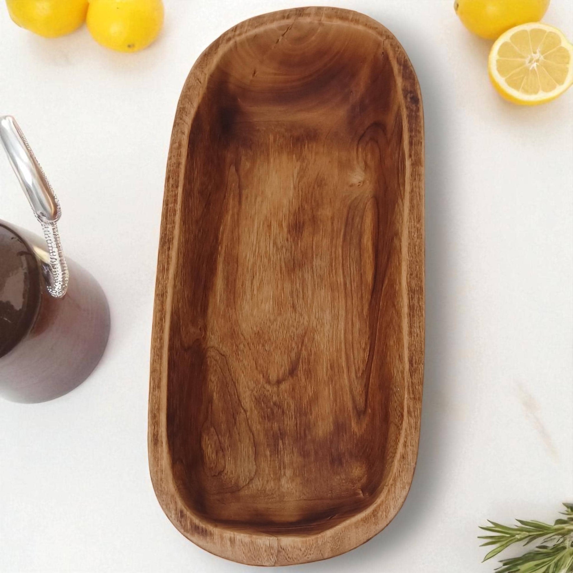 Handmade Olivewood Serving Bowl: Rustic Kitchen Decor (11x5 inches)