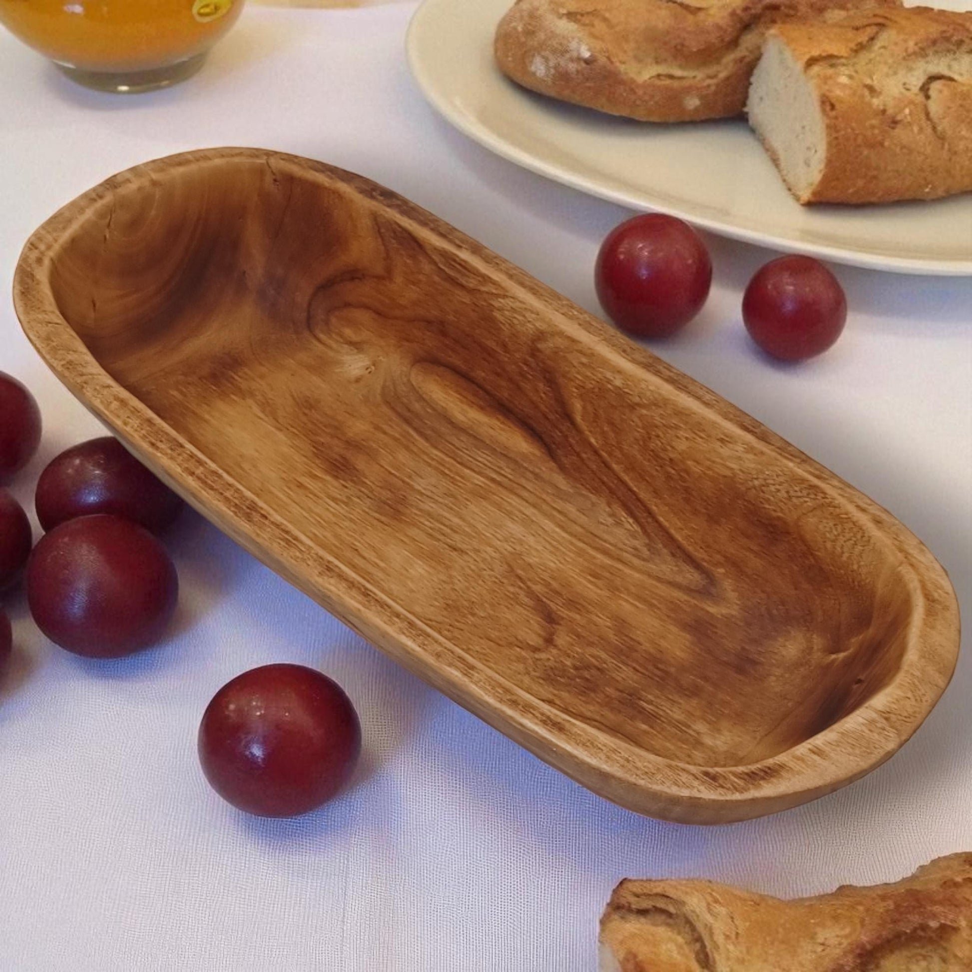 Handmade Olivewood Serving Bowl: Rustic Kitchen Decor (11x5 inches)