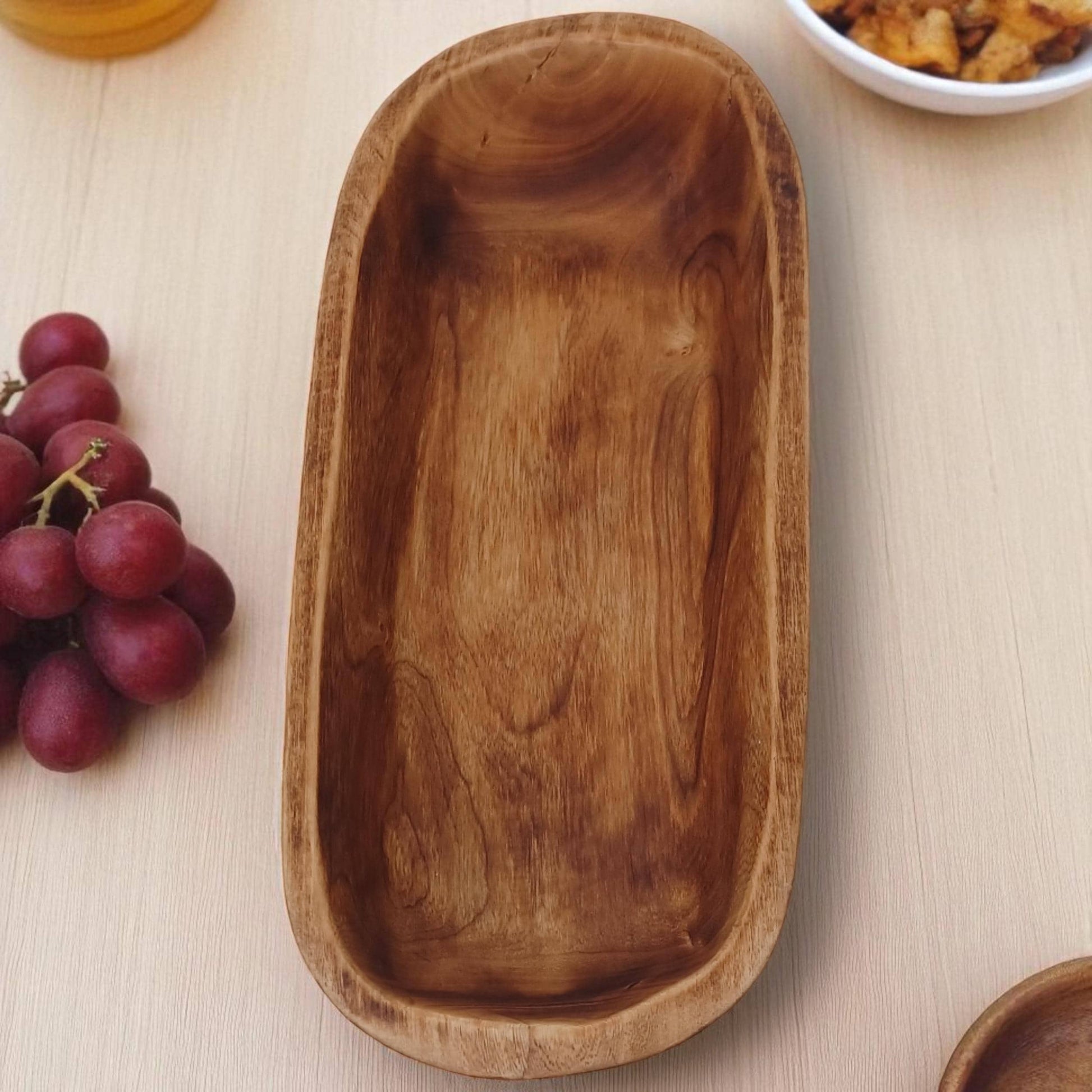 Handmade Olivewood Serving Bowl: Rustic Kitchen Decor (11x5 inches)