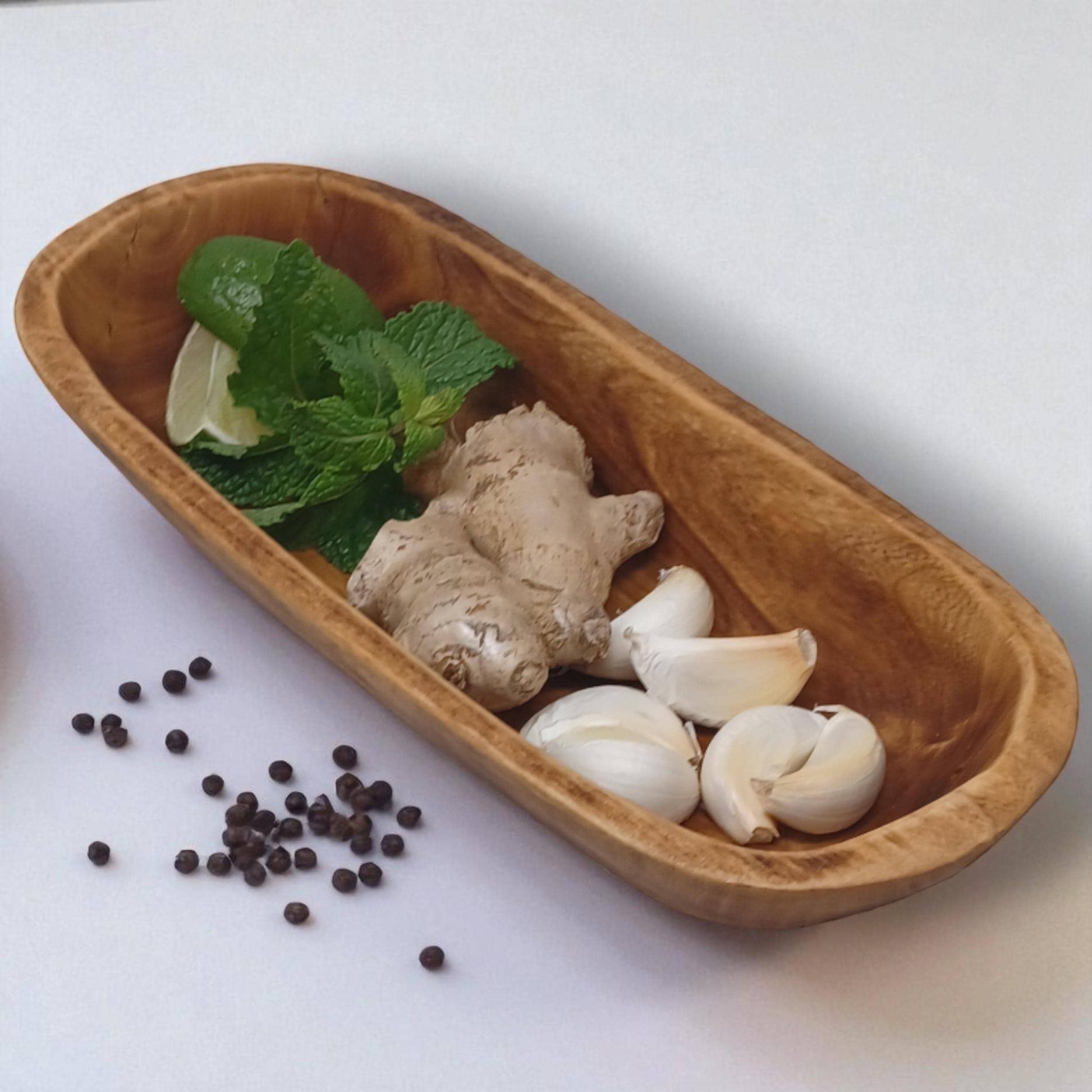 Handmade Olivewood Serving Bowl: Rustic Holiday Table Decor