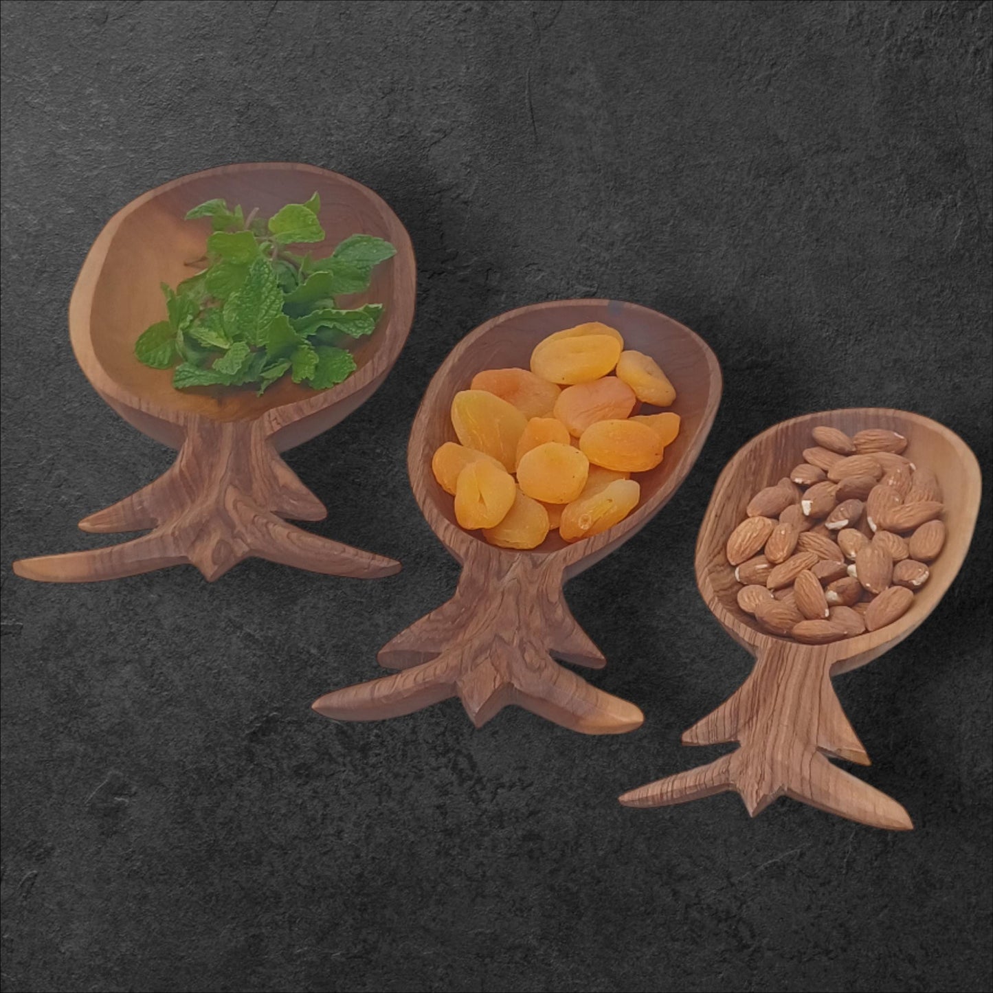 Olivewood Pineapple Bowls (Set of 3): Hand-Carved Nesting Bowls