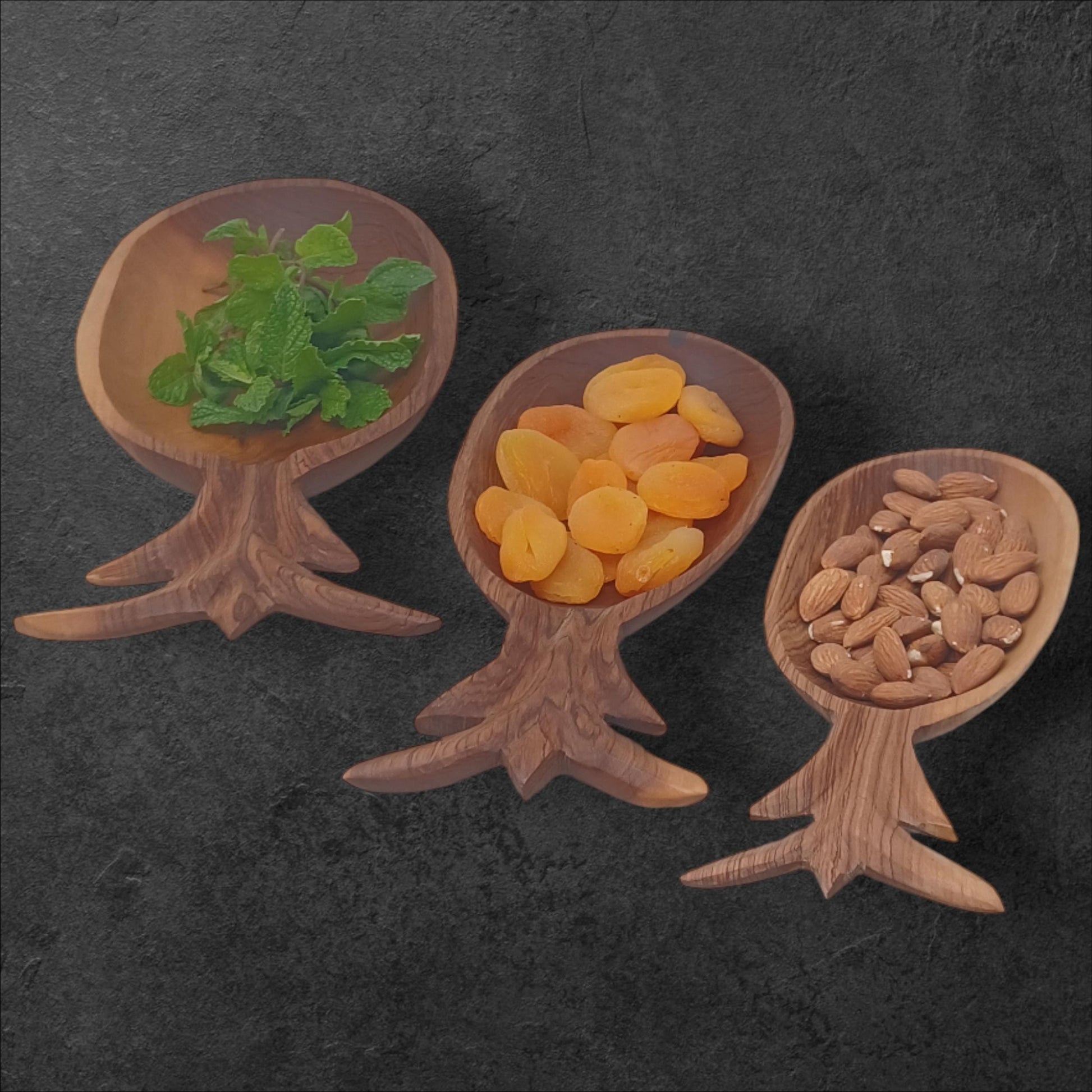 Olivewood Pineapple Bowls (Set of 3): Hand-Carved Nesting Bowls