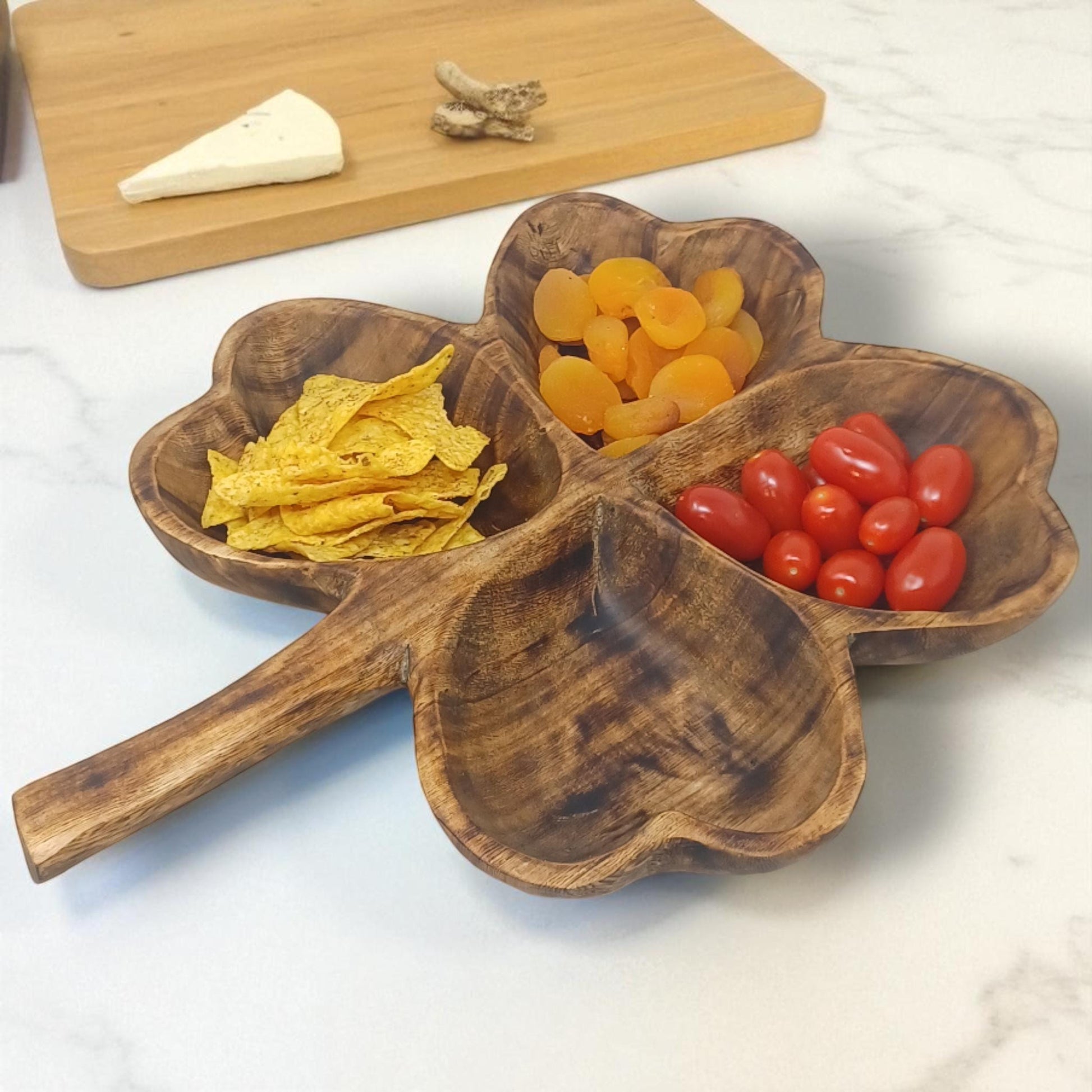 Olivewood Charcuterie Board: Tulip Shaped, Rustic Snack Tray