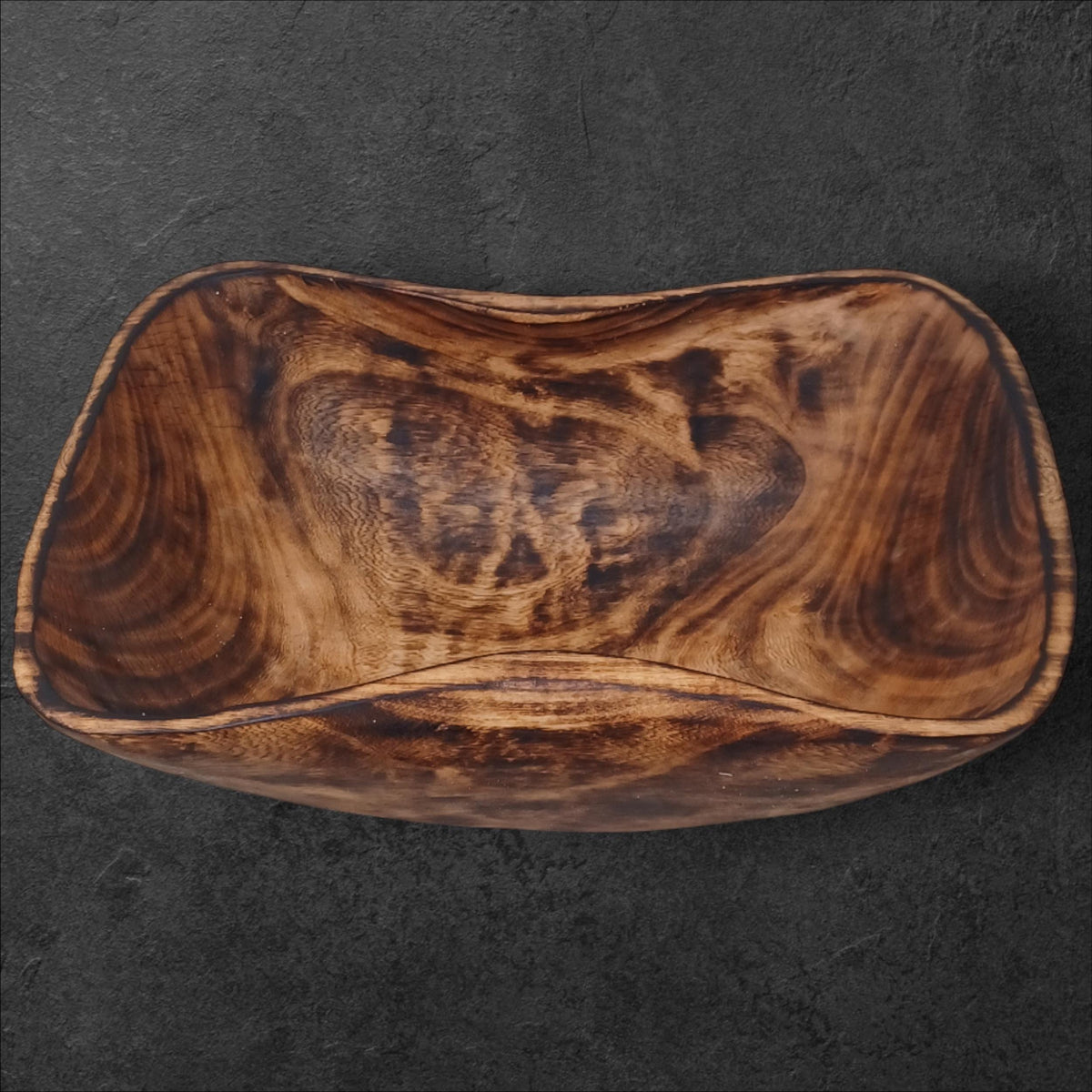 Large Rectangular Wooden Serving Bowl | Hand-Carved Rustic Salad Bowl | Sustainable Kitchen Gift for Mom