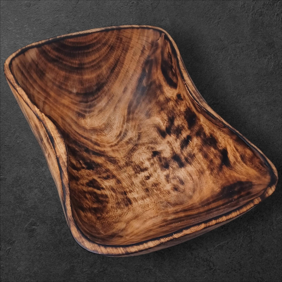 Large Rectangular Wooden Serving Bowl | Hand-Carved Rustic Salad Bowl | Sustainable Kitchen Gift for Mom