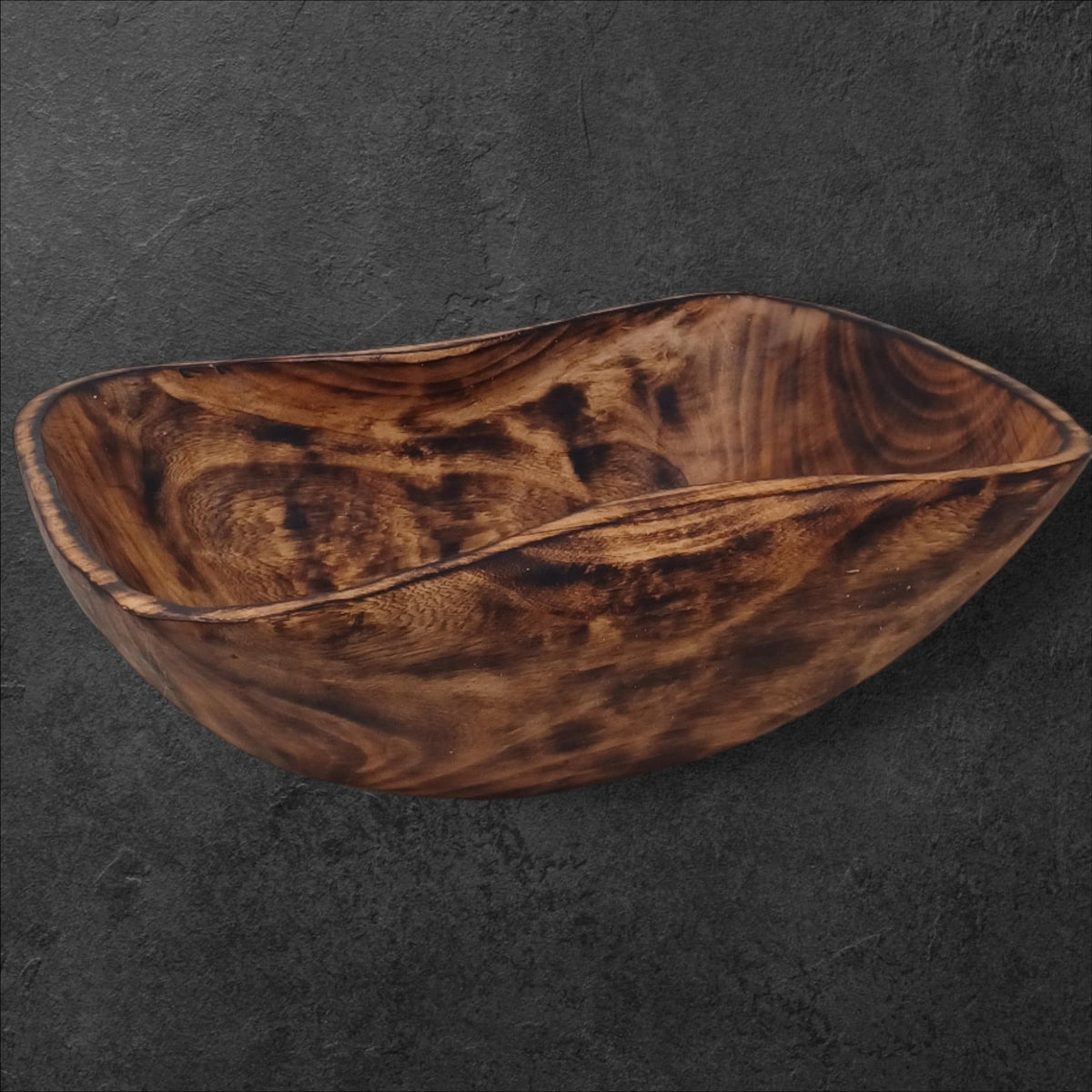 Large Rectangular Wooden Serving Bowl | Hand-Carved Rustic Salad Bowl | Sustainable Kitchen Gift for Mom