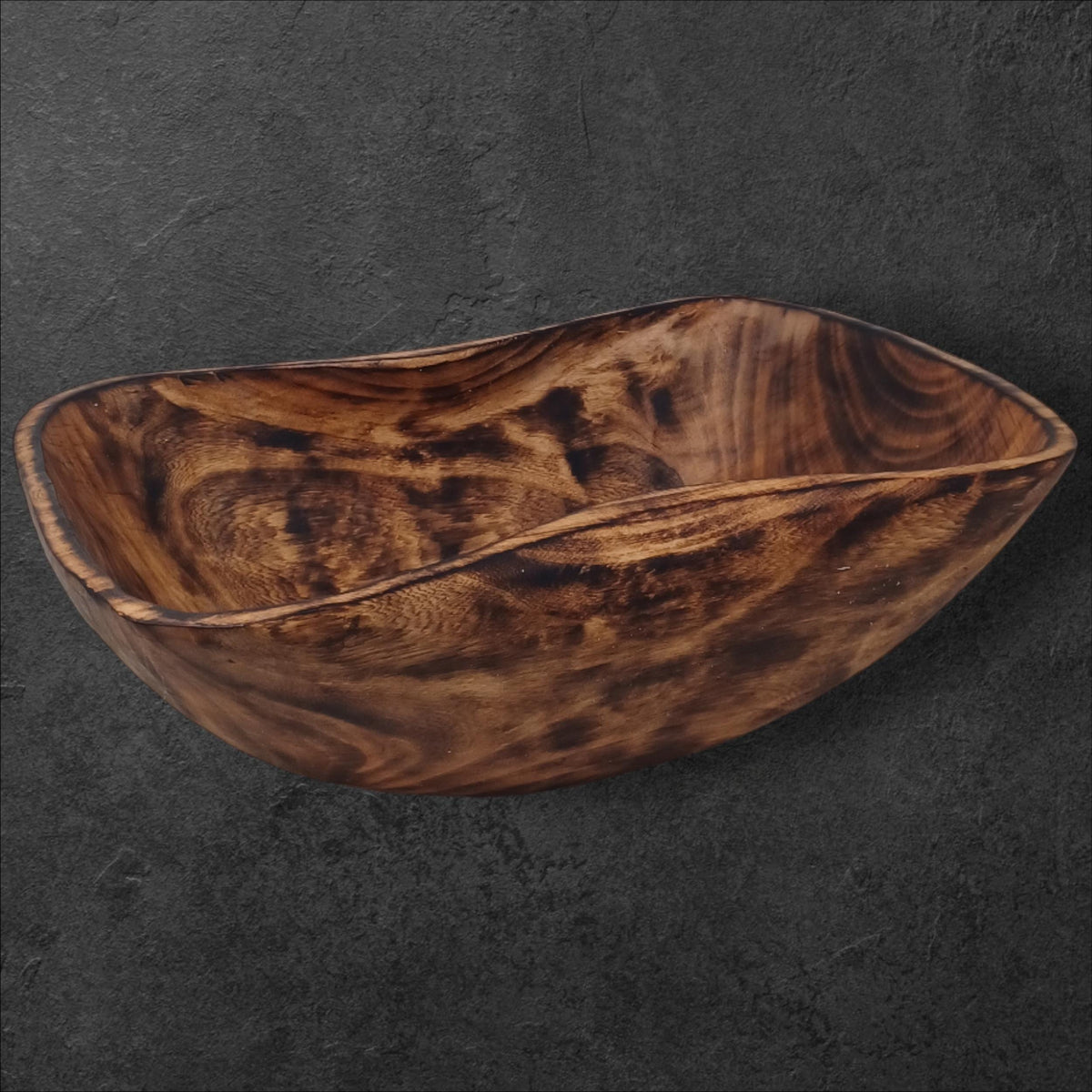Large Rectangular Wooden Serving Bowl | Hand-Carved Rustic Salad Bowl | Sustainable Kitchen Gift for Mom
