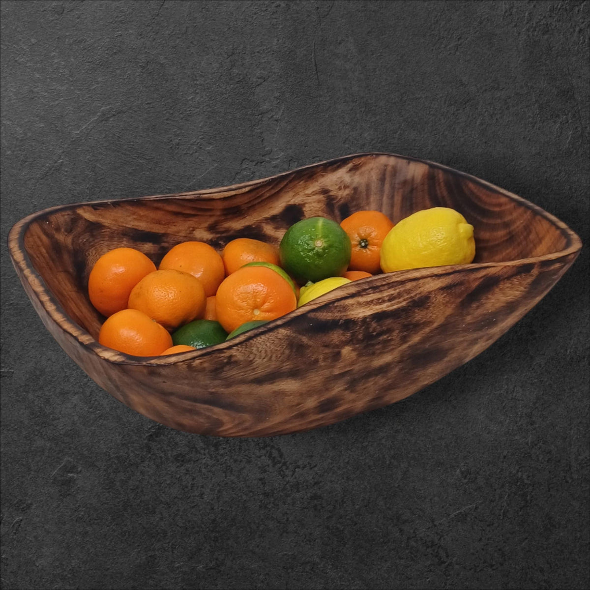 Large Rectangular Wooden Serving Bowl | Hand-Carved Rustic Salad Bowl | Sustainable Kitchen Gift for Mom