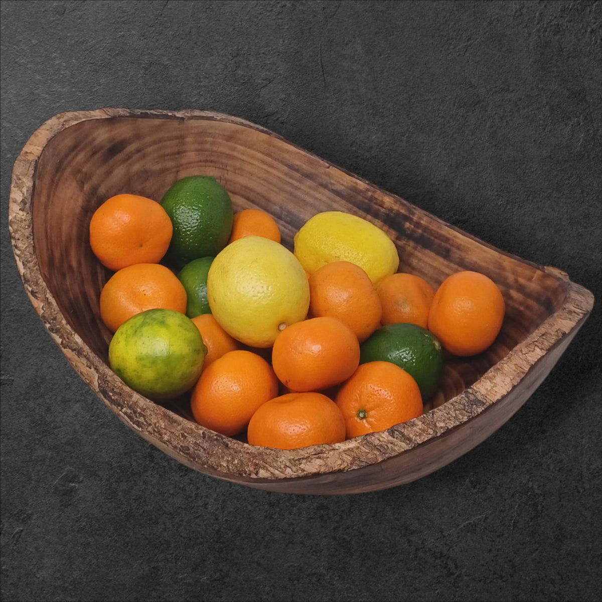 Rustic Edge Wooden Salad Bowl | Large Round Fruit Bowl | Handcrafted Natural Wood Décor | Holiday Gift for Mom