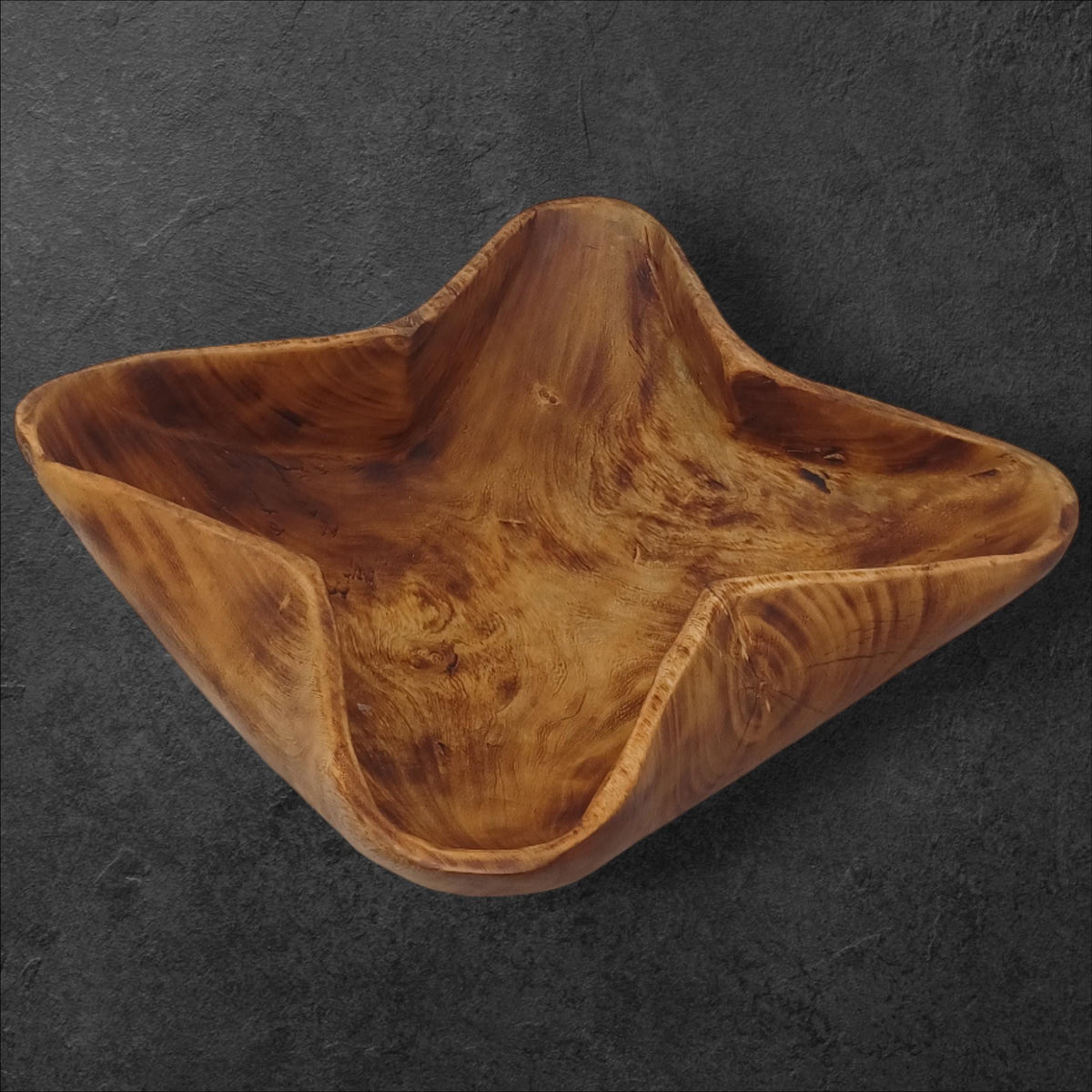 Star-Shaped Wooden Salad Bowl | Hand-Carved Serving Bowl | Rustic Holiday Centerpiece | Large serving bowls