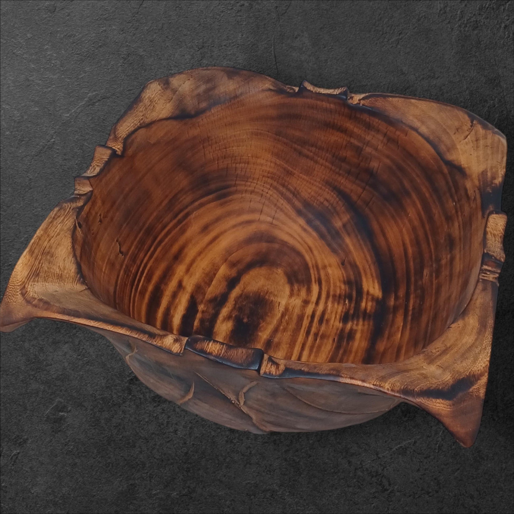 Wooden Square Salad Bowl | Rustic Serving Bowl | Large Handmade Wood Fruit Bowl | Holiday Gift for Mom