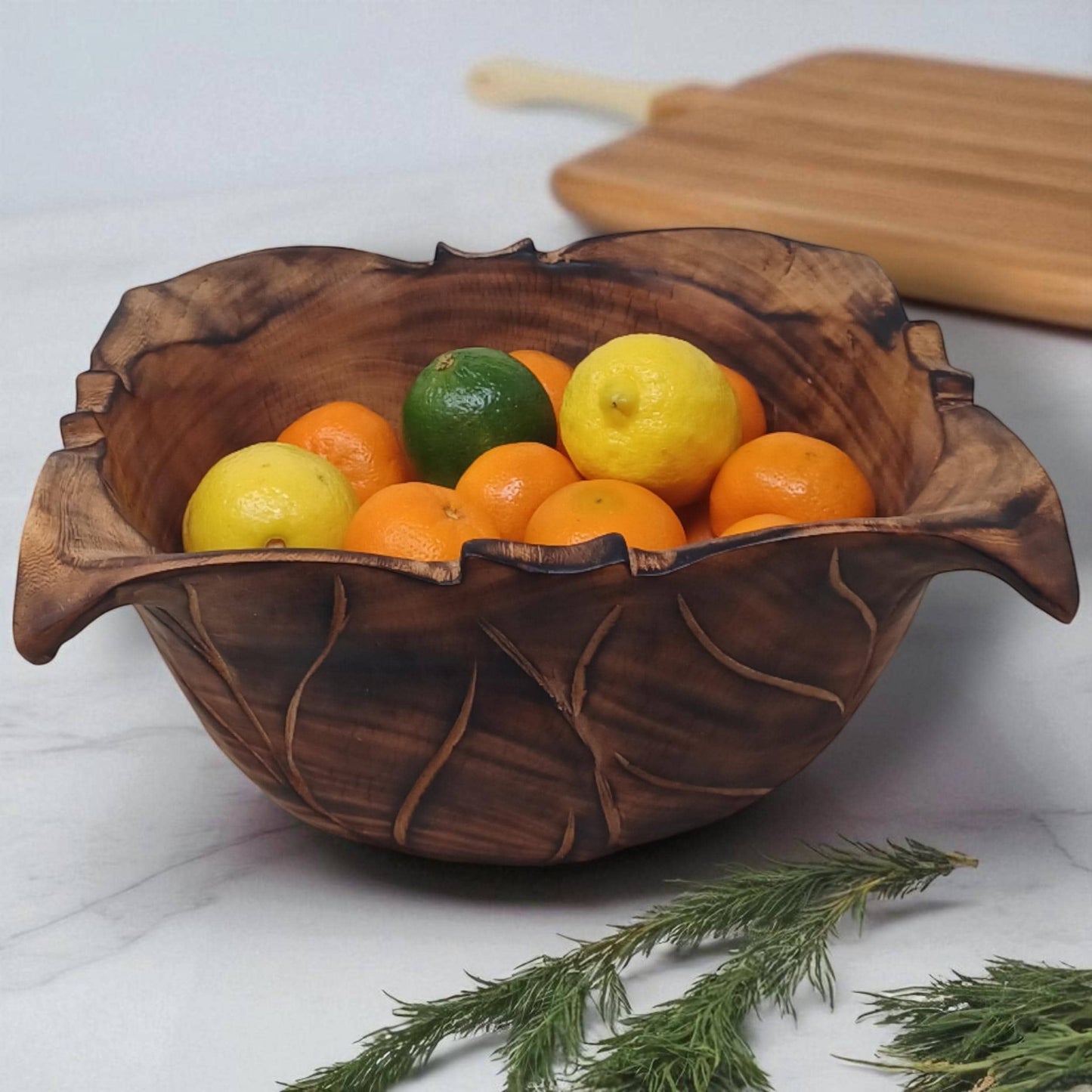 Wooden Square Salad Bowl | Rustic Serving Bowl | Large Handmade Wood Fruit Bowl | Holiday Gift for Mom