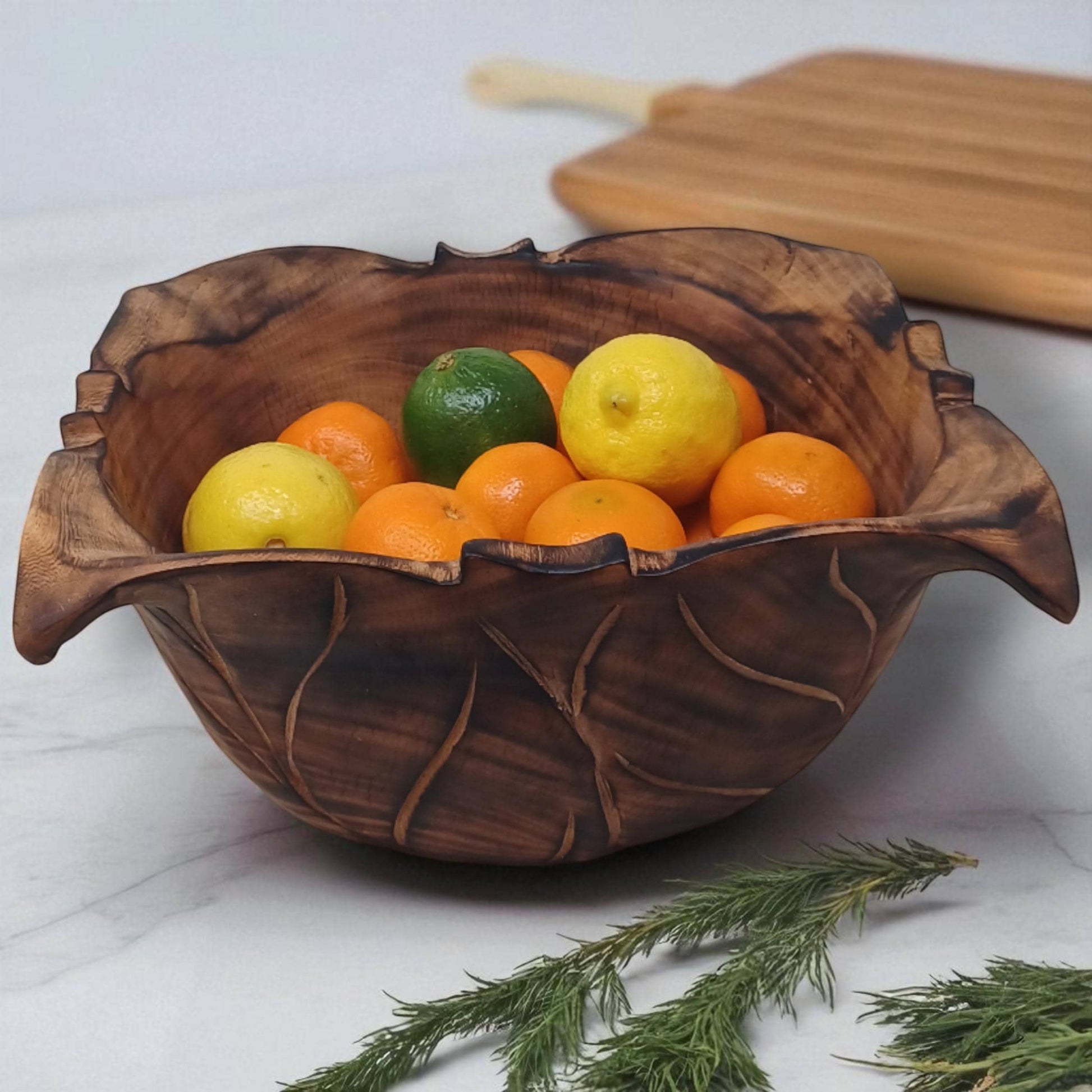 Wooden Square Salad Bowl | Rustic Serving Bowl | Large Handmade Wood Fruit Bowl | Holiday Gift for Mom