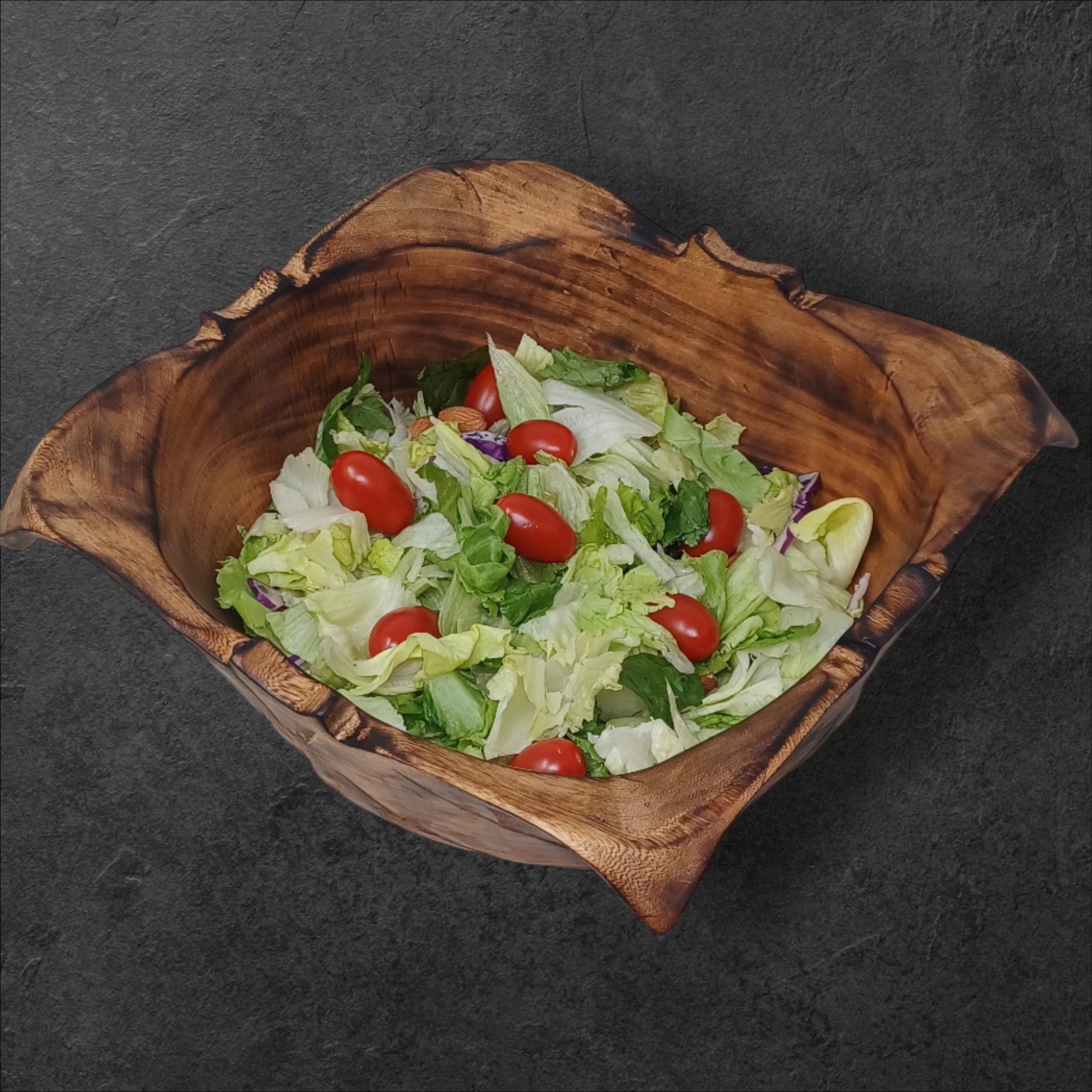 Wooden Square Salad Bowl | Rustic Serving Bowl | Large Handmade Wood Fruit Bowl | Holiday Gift for Mom