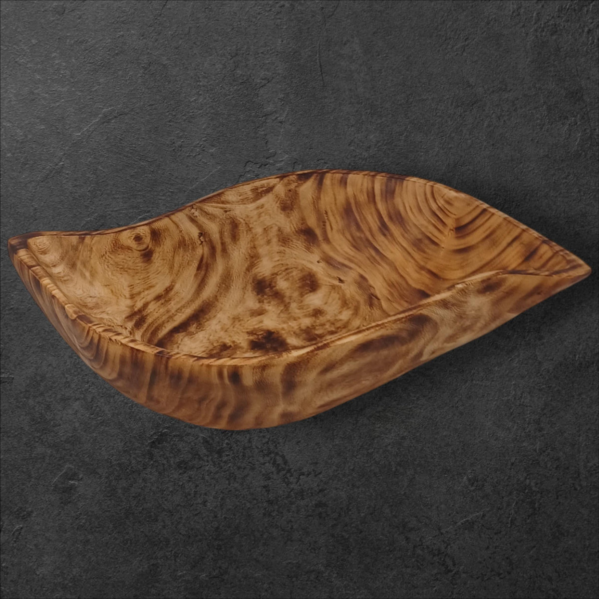 Leaf-Shaped Wooden Serving Bowl | Hand-Carved Natural Fruit Bowl | Rustic Kitchen Décor | Large Serving Bowls