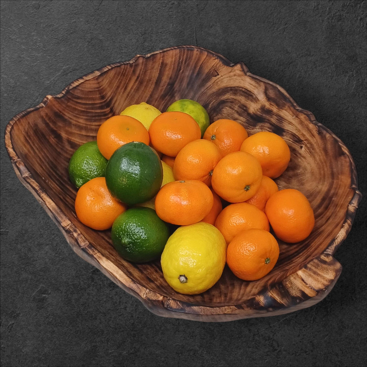 Rustic Hand-Carved Wooden Bowl | Natural Square-shaped Wood Salad & Fruit Bowl | Handmade Wooden Serving Bowl | Large serving bowl gift
