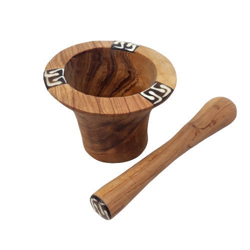 Wood mortar and pestle, wooden cooking utensil, herb crusher, gift for host, housewarming gift, rustic kitchen gift, unique hostess gift