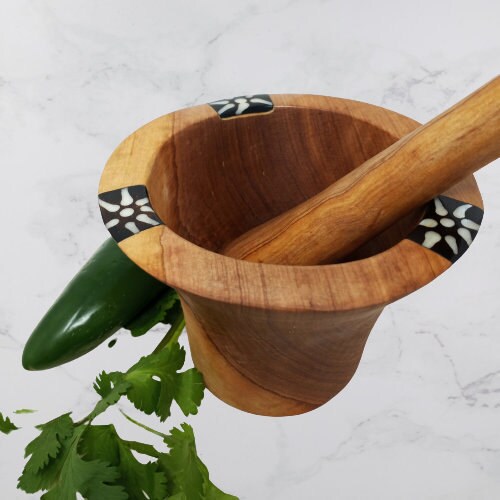 Wood mortar and pestle, wooden cooking utensil, herb crusher, gift for host, housewarming gift, rustic kitchen gift, unique hostess gift