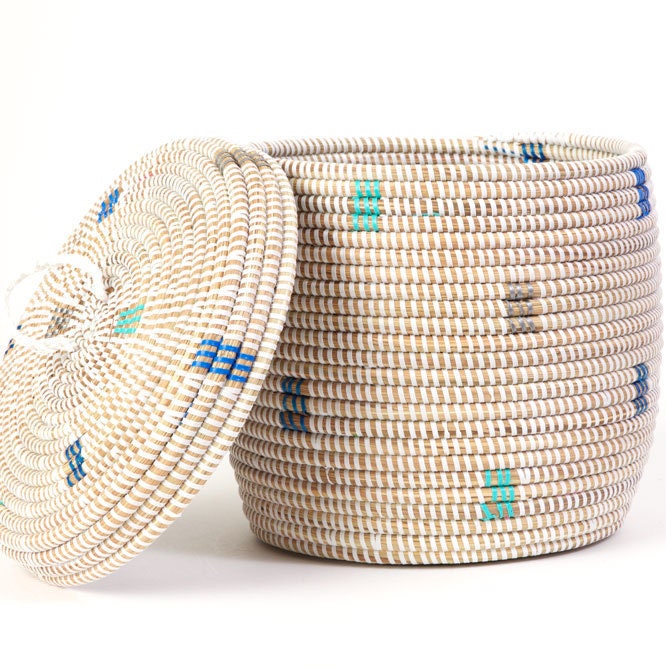 Baskets with lids, woven storage basket with lid, basket storage, woven Lidded baskets, Round storage baskets, boho baskets, Colorful basket