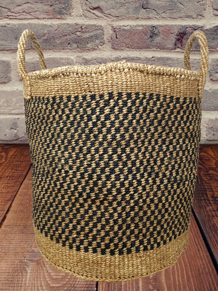 Woven baskets with handles, storage baskets Large, 12 inch baskets, Round storage baskets,  woven plant baskets, woven hamper basket,