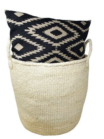 African basket large, Storage basket woven, Basket with handles, Storage basket round, Baskets for blankets, Woven storage, African basket
