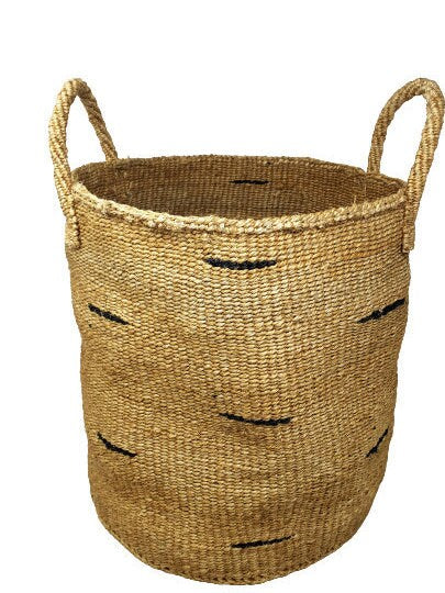 12 inch woven basket with handles, Storage baskets Large, Round storage baskets, African baskets, large storage basket, woven hamper basket