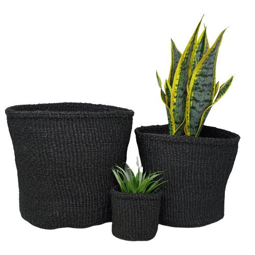 Handmade planters, Woven basket planter, Woven Planter set, Planter basket woven, woven plant baskets, Sisal basket, baskets for plants