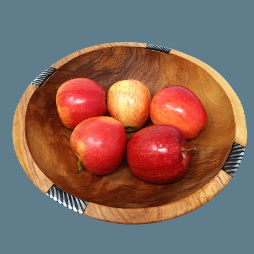 Wooden Round bowl, Large wood bowl, Wooden bowl set, Wooden bowls handmade, Natural wooden bowls, Olivewood Bowl, Wooden salad bowl set