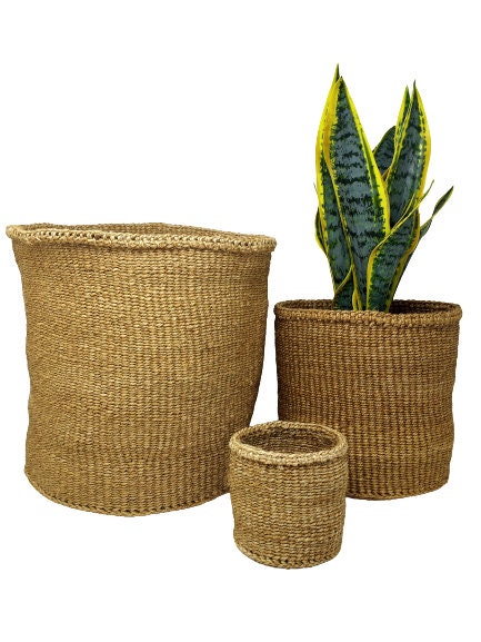 Natural Planter baskets, Woven Plant basket, planter basket woven, Basket planters, basket for plants, woven storage basket, Sisal baskets