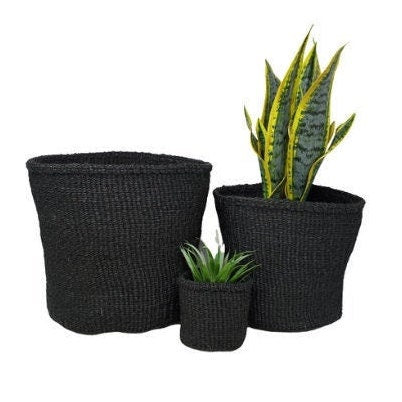 Handmade planters, Woven basket planter, Woven Planter set, Planter basket woven, woven plant baskets, Sisal basket, baskets for plants