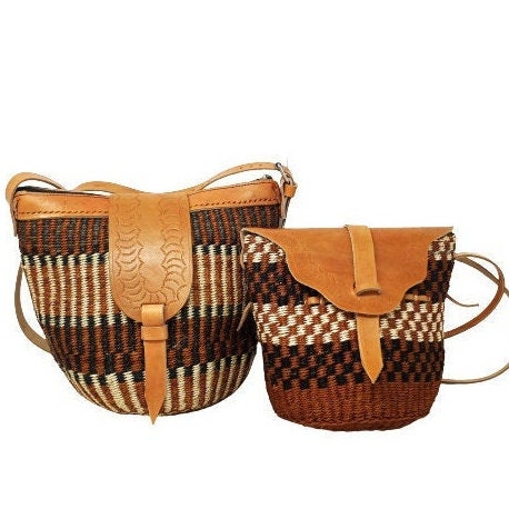 Woven Bag, Woven crossbody bag, Sisal bag with Leather Strap, African basket purse, Kenyan woven bag, woven shoulder bag, Christmas gift bag